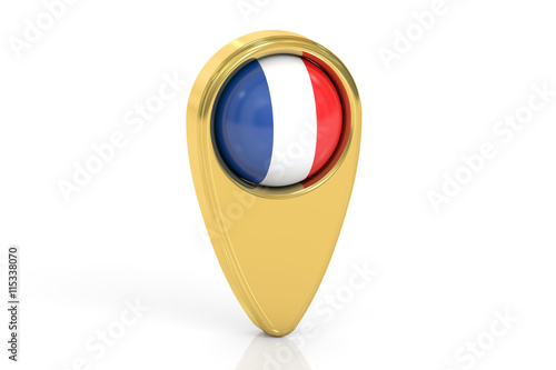 Free Download map pointer with flag of France, 3D rendering - GFXLoad