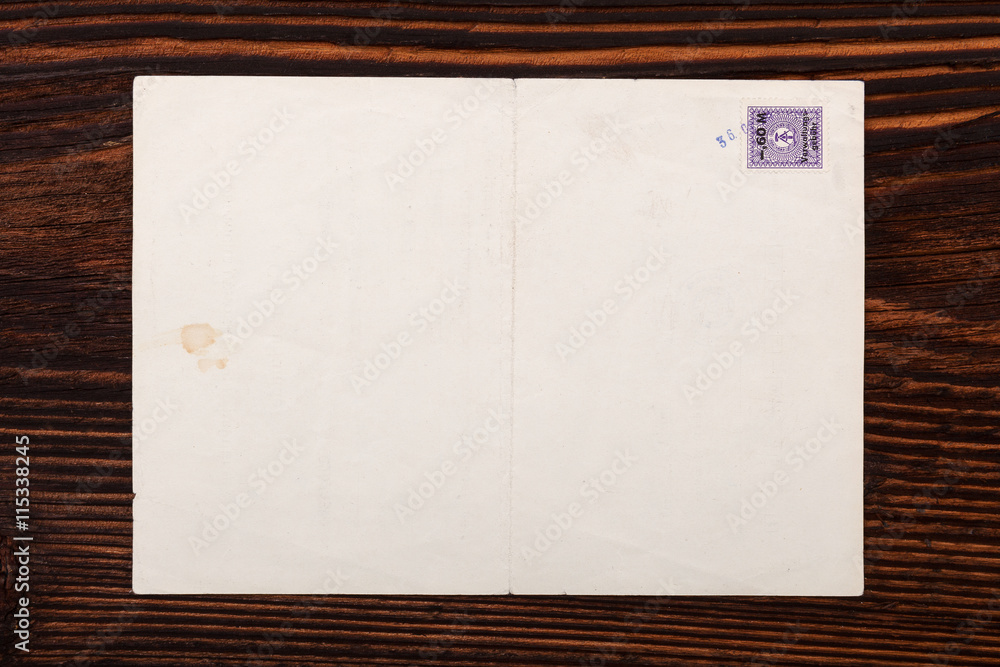 Old envelope with stamp.