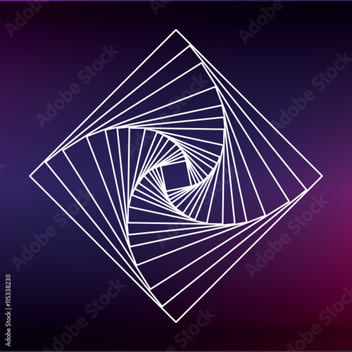 White Shape design represented by Sacred geometry icon. Colorfull illustration. Blue background
