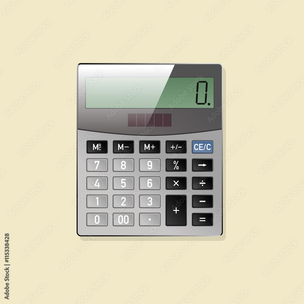 Office Desk Top View. Calculator. Icon. Office Desk Top View. Calculator. Icon.