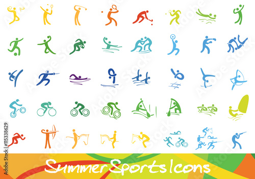 Sport Icons - Ebenen einzeln gruppiert und beschriftet | layers grouped seperately and labeled photo