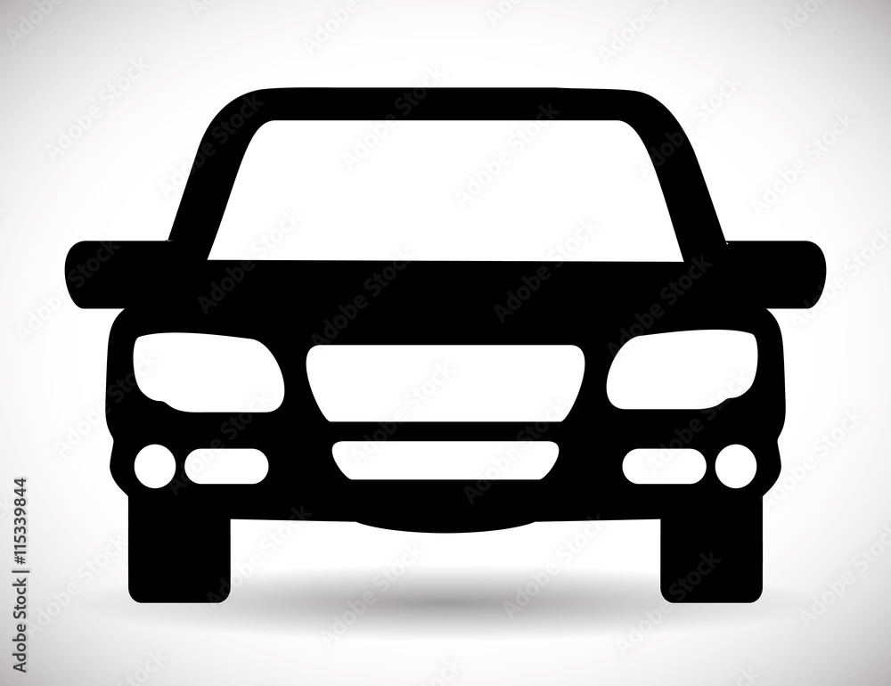 Obraz premium Transporation design represented by car silhouette icon. Flat and Isolated illustration.
