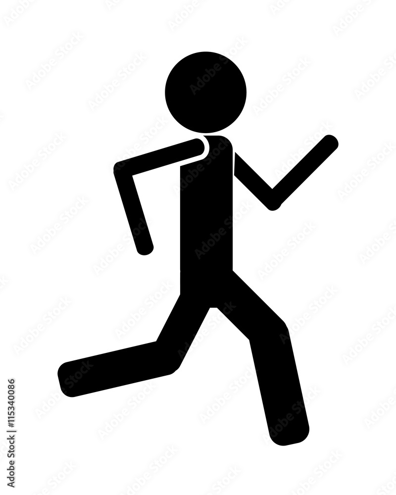 Person running icon avatar isolated vector illustration