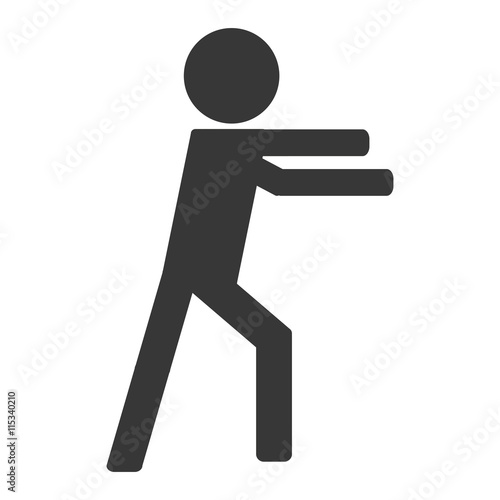 Person on fight icon avatar boxing isolated vector illustration