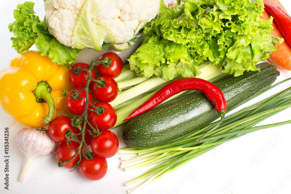 vegetables isolated on a white background vegetables isolated on a white background