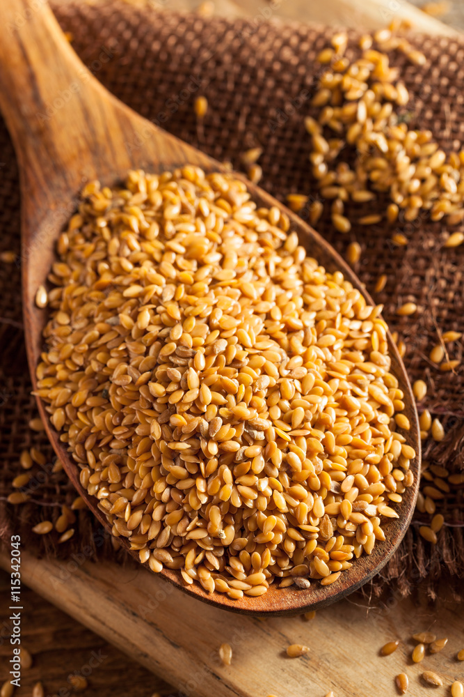 Obraz premium Raw Organic Golden Flax Seeds