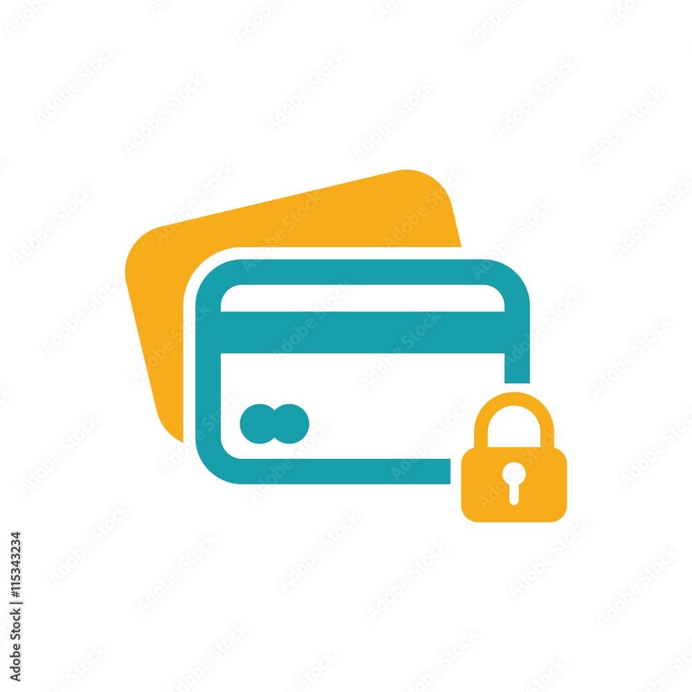 security credit card icon on white background security credit card icon on white background