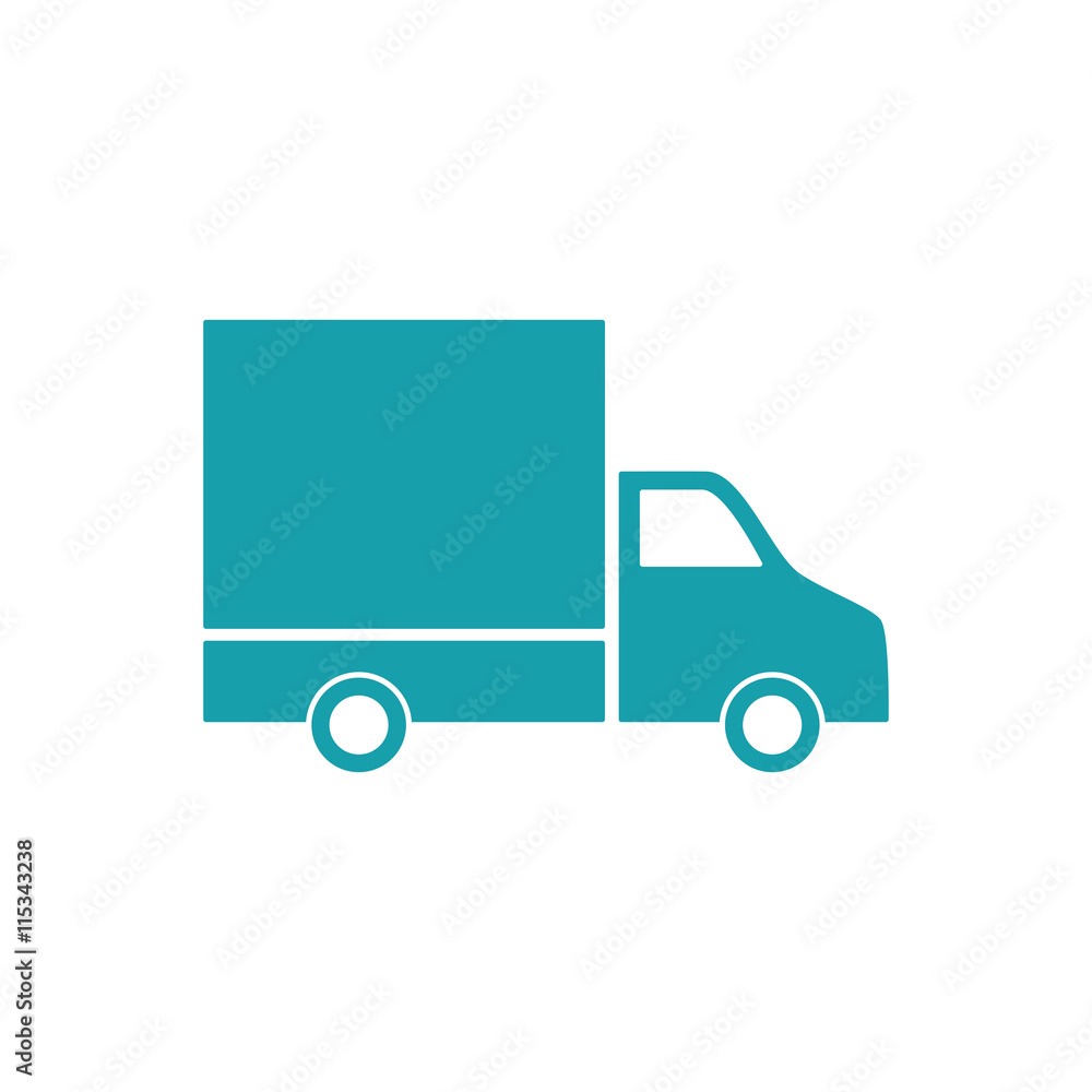 delivery van icon on white background