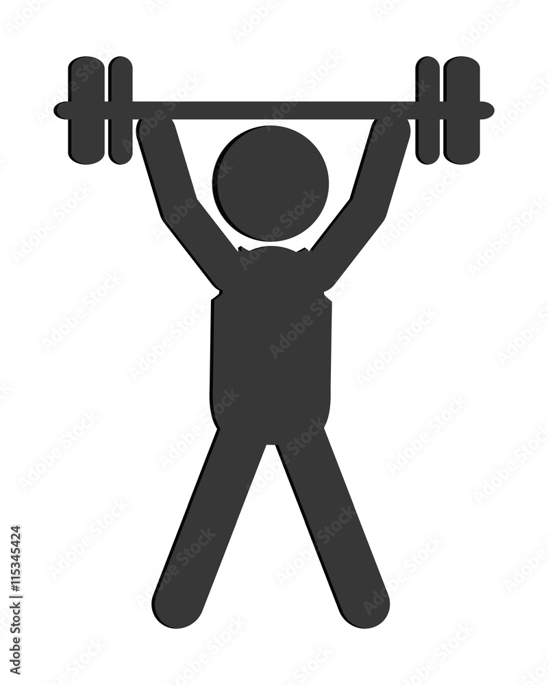 simple flat design weight lifting pictogram icon vector illustration simple flat design weight lifting pictogram icon vector illustration