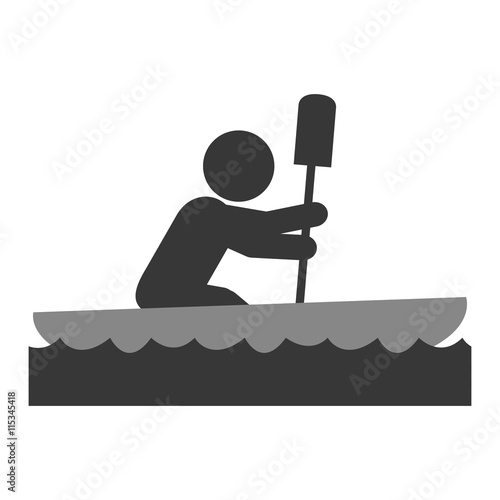 simple flat design rowing person pictogram icon vector illustration