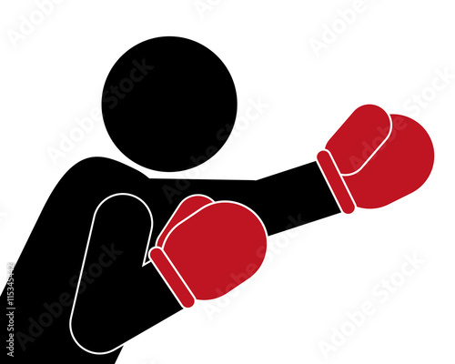simple flat design boxing person pictogram icon vector illustration