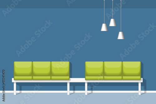 Illustration of a waiting room with chair