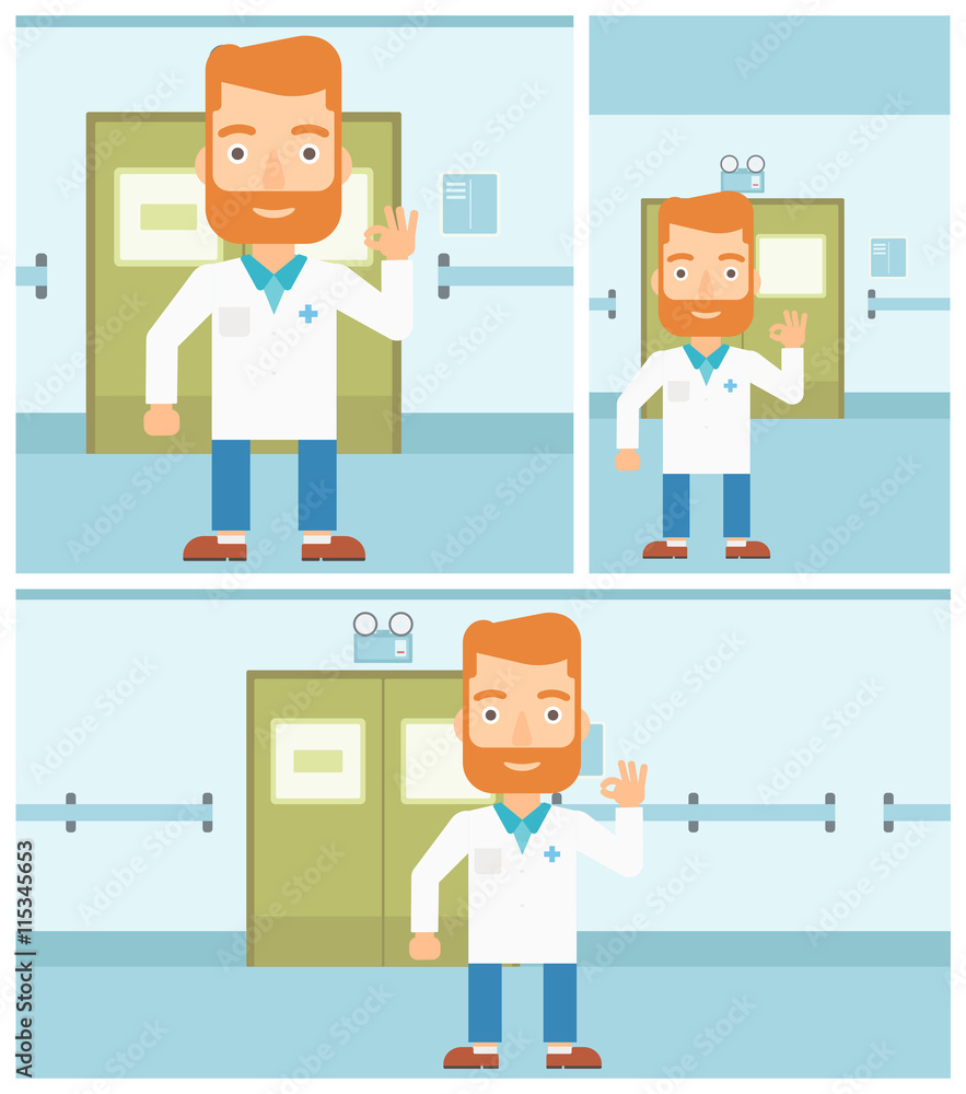 Doctor showing ok sign. Doctor showing ok sign.