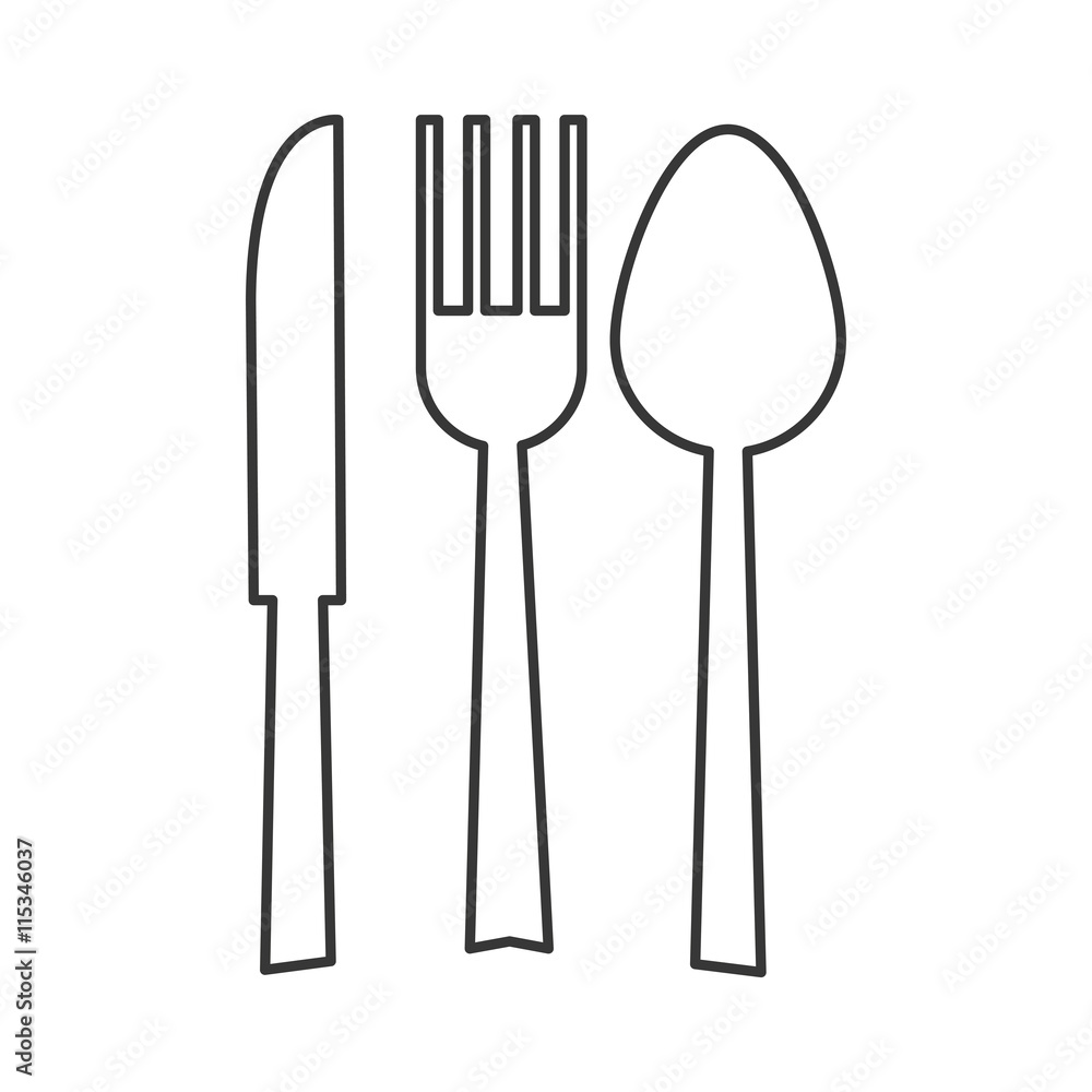 simple flat design fork spoon knife silhouette icon vector illustration simple flat design fork spoon knife silhouette icon vector illustration