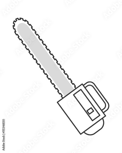 flat design single chainsaw icon vector illustration