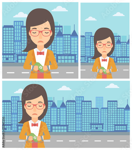 Business woman handcuffed for crime.