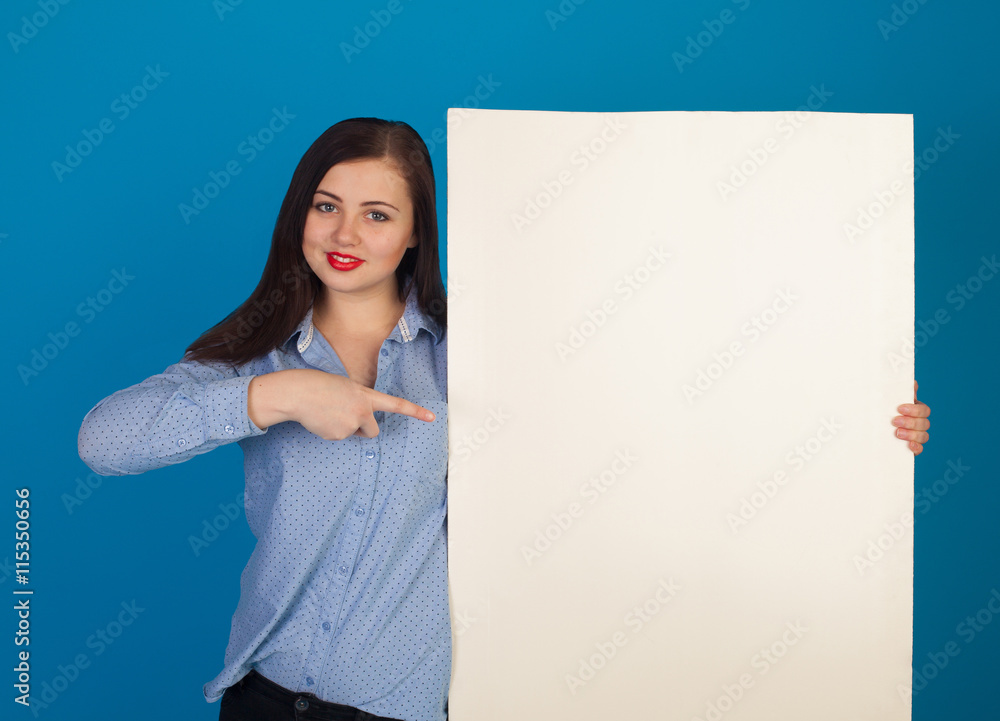 Canvas and woman in blue Canvas and woman in blue