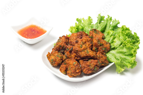 Fotografie Thai chicken biryani (Khao Mok Gai) or Yellow curry rice Thai Food Style isolate