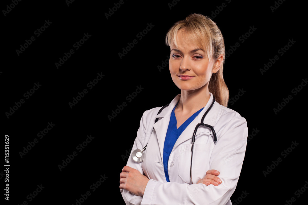 Attractive doctor with stethoscope Attractive doctor with stethoscope
