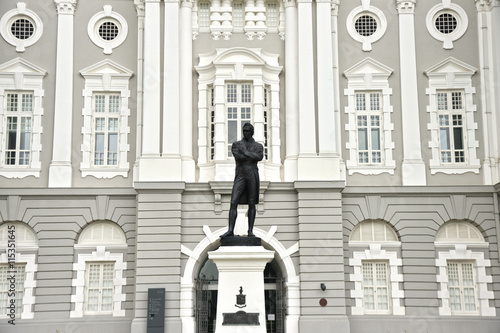 Statue of Sir Stamford Raffles (the founder of the modern Singapore) outside the Victoria Concert Hall. photo