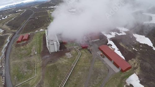 The aerial view of Krafla power plant, Iceland 
