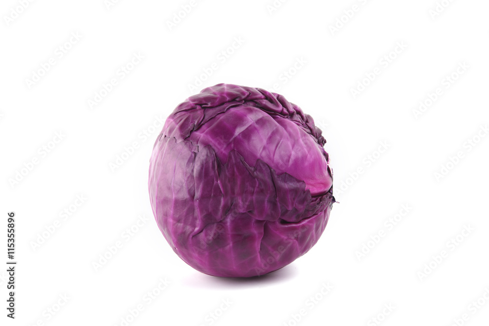Head of red cabbage isolated on a white background. Head of red cabbage isolated on a white background.