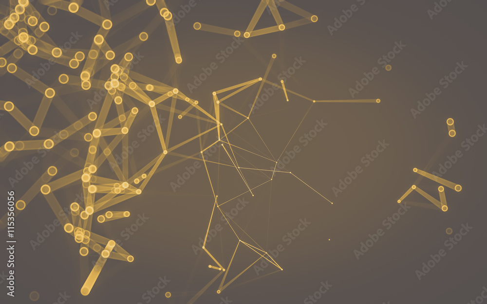 Obraz premium Abstract polygonal space low poly dark background, 3d rendering