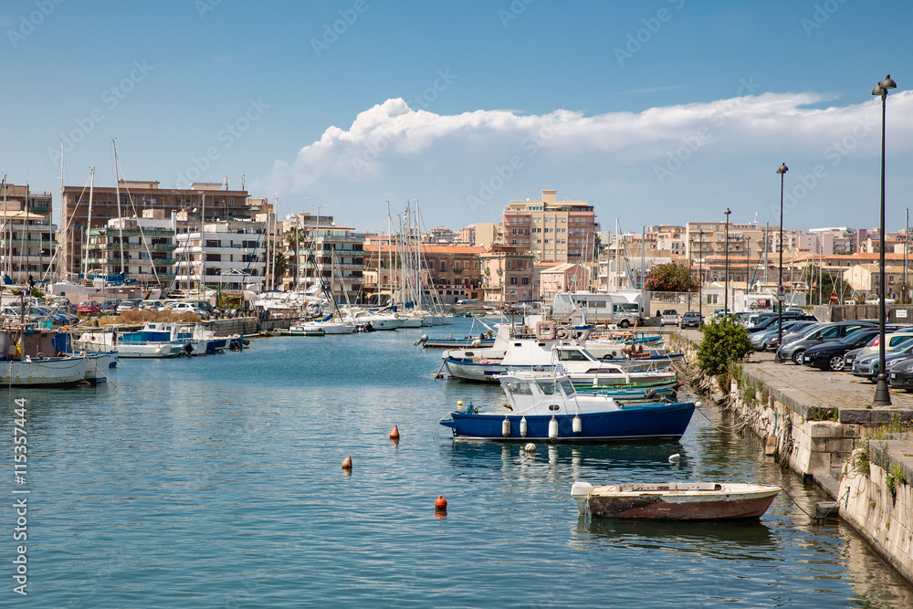 Harbor of Syracusa at Sicily, Italy