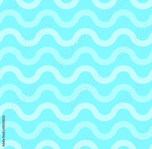 Azure, turquoise, blue wave seamless pattern for sea and summer background