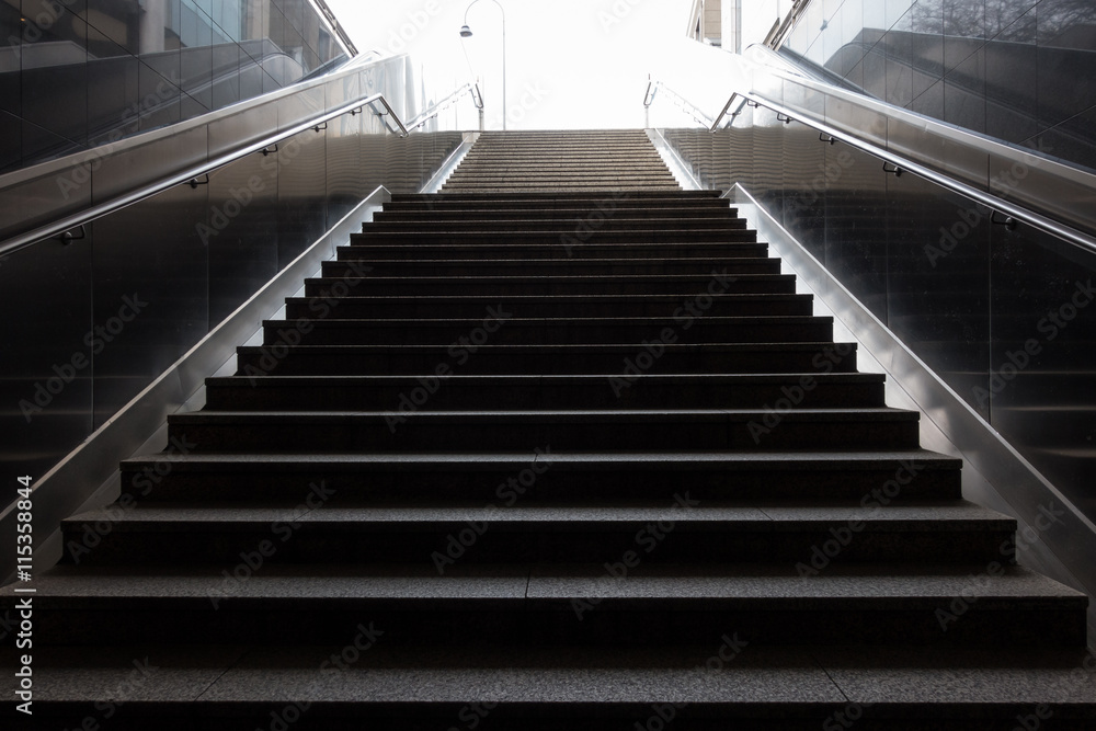 Stairs in the metro of a city Stairs in the metro of a city