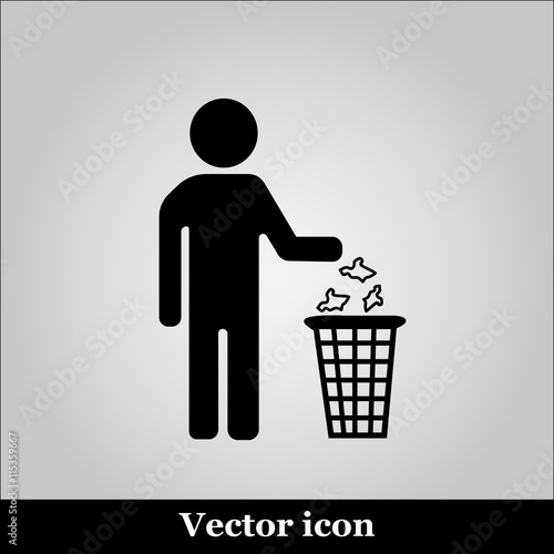 Keep clean icon. Do not litter sign.