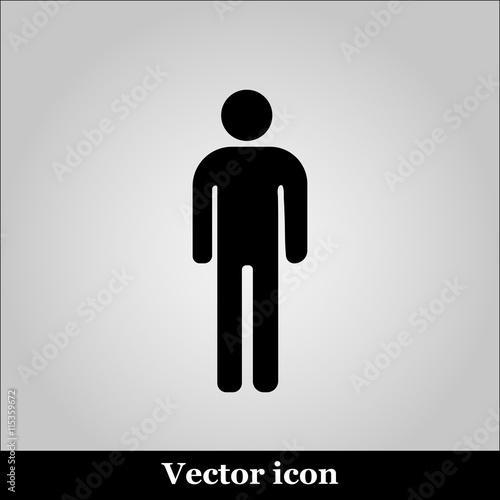 Man flat icon on grey background, vector illustration