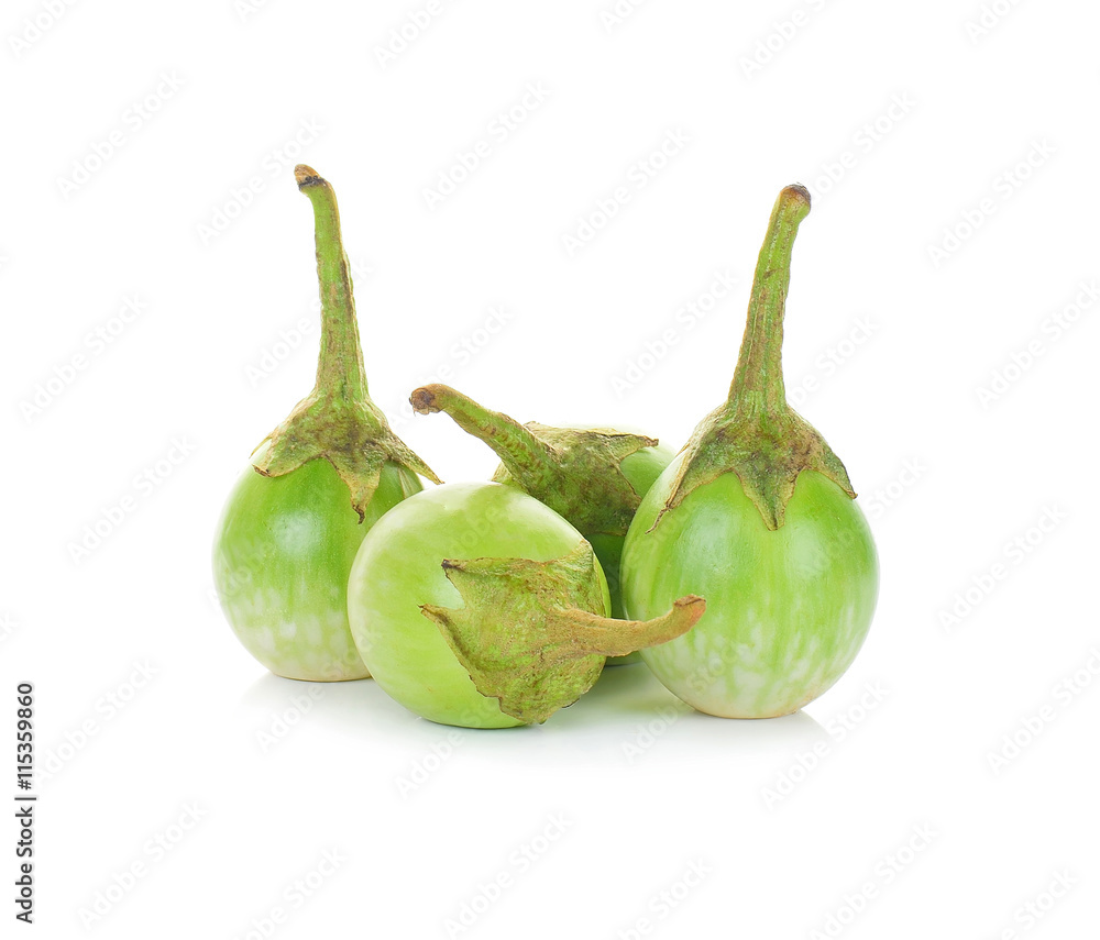 Green egg plant isolated on white background Green egg plant isolated on white background
