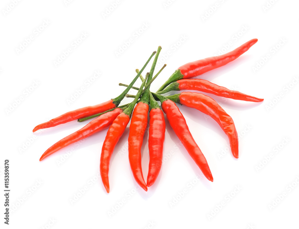 Hot chili peppers isolated on white background Hot chili peppers isolated on white background
