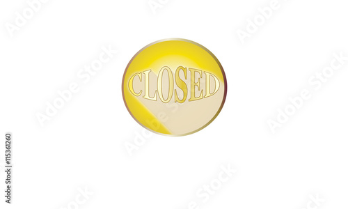 Icon with the word closed