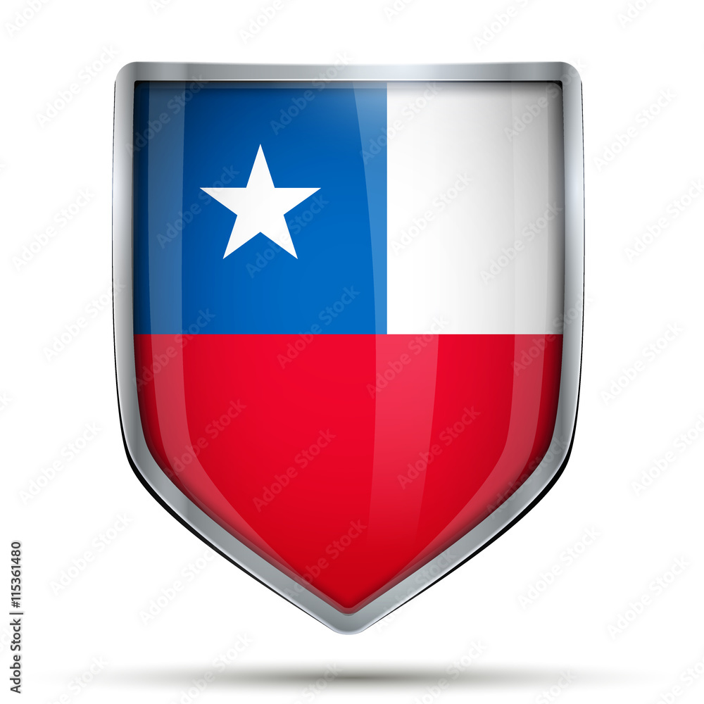 Shield with flag Chile Shield with flag Chile