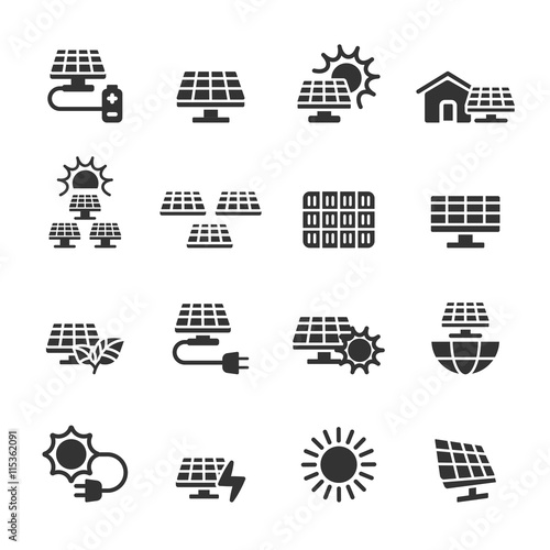solar power icon set, vector eps10