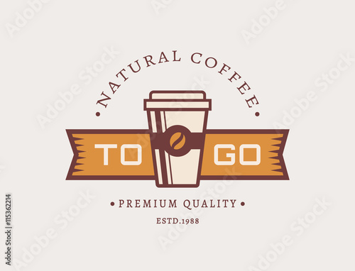 Coffee to go. Vector coffee logo.