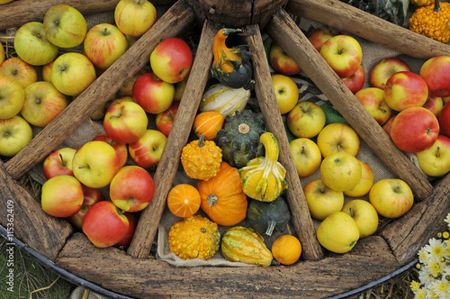 Wagenrad mit Obst