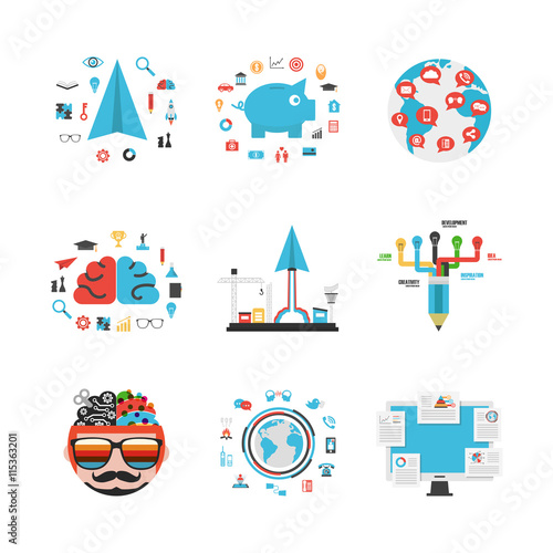 business concept idea set