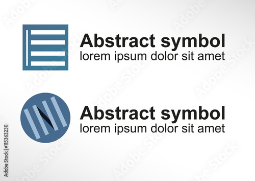 abstract symbol / logo symbolizing Venetian blind in two variants