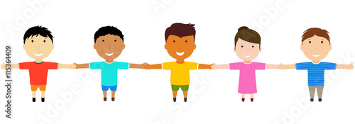 Group of happy  friends holding hands. Friendship concept.
