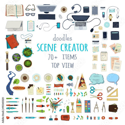 Vector scene creator set.
