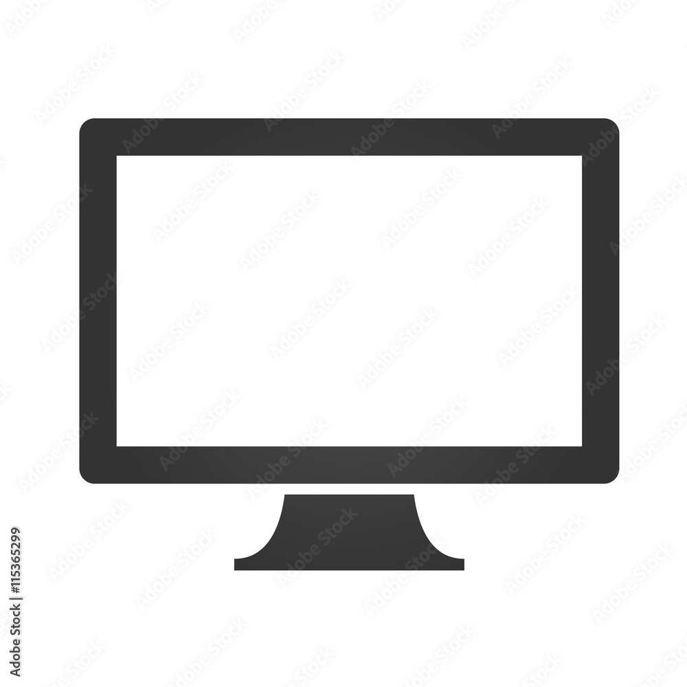 Monitor icon. Monitor sign. Simple flat logo of monitor on white background. Vector illustration. Monitor icon. Monitor sign. Simple flat logo of monitor on white background. Vector illustration.