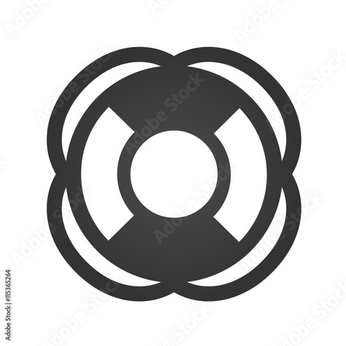 Lifebuoy icon. Simple flat logo of lifebuoy on white background. Vector illustration.