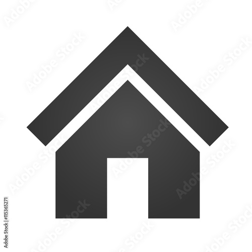Shape of the one-storeyed house. Flat logo of house. Home vector picture.