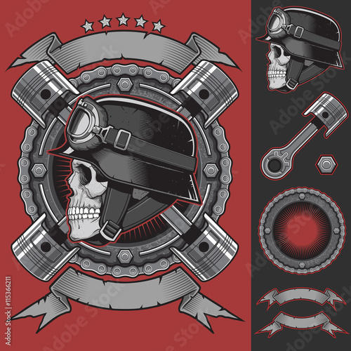 Biker Club Emblem Vector Stock