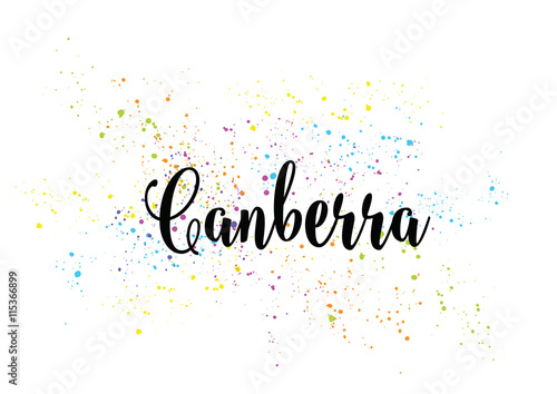 Canberra, Australia. Capital city typography lettering design.