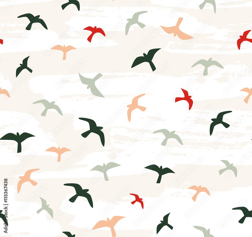 Seamless flying birds. Vector seamless pattern. Seamless flying birds. Vector seamless pattern.