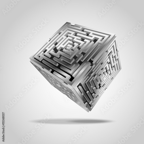 metal cubic, maze cubic, scientific symbol
